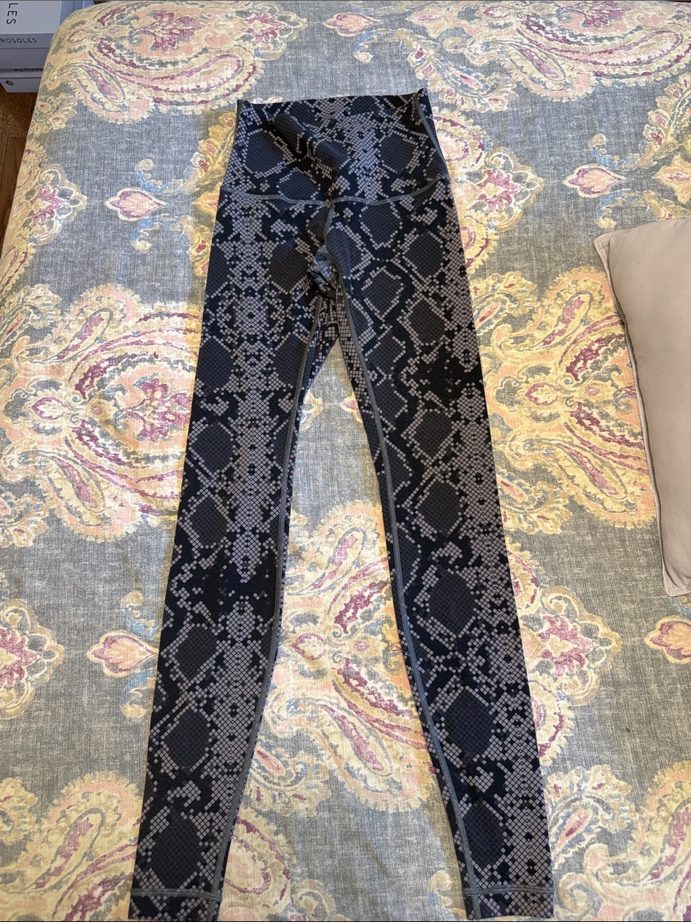 lululemon athletica Black & Gray Snake Print High-Rise Leggings